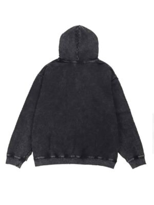 Retro Skull Oversized Dark Grey PullOver Hoodie