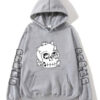 Halloween Skull Print Black Pullover Hoodie