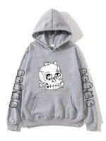 Halloween Skull Print Black Pullover Hoodie