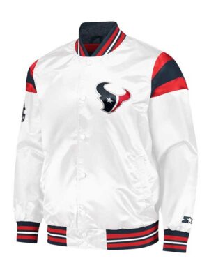 Texans Starter White Varsity Satin Jacket