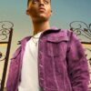 Bel-Air S02 Jabari Banks Purple Denim Jacket