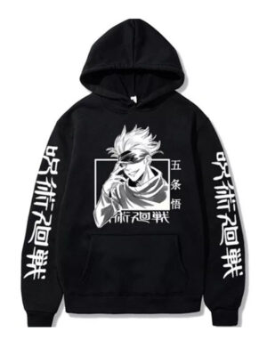 Unisex Satoru Gojo Printed Fleece Hoodie