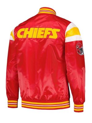 Chiefs Starter Red Satin Varsity Jacket