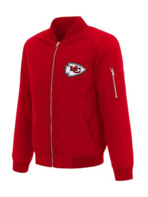 Chiefs Red Zipper Satin Jacket