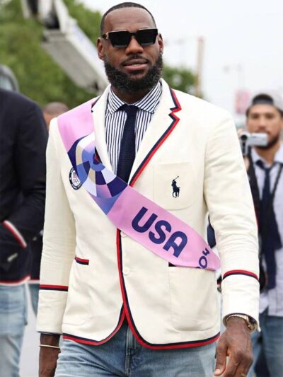 Paris Olympics 2024 Lebron James White Blazer