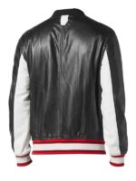 Men's Black And White Bomber Biker Jacket