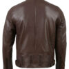 Cafe Racer Brown Leather Biker Jacket