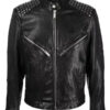 Men's Studded Black Biker Jacket