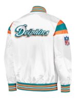 Miami Dolphins Full-Snap Satin Varsity Jacket