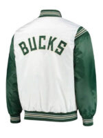 Milwaukee Bucks White and Green Varsity Jacket