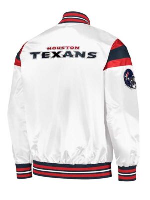 NFL Houston Texans White Satin Jacket