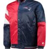 NFL Patriots Navy And Red Satin Jacket