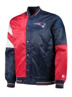 NFL Patriots Navy And Red Satin Jacket