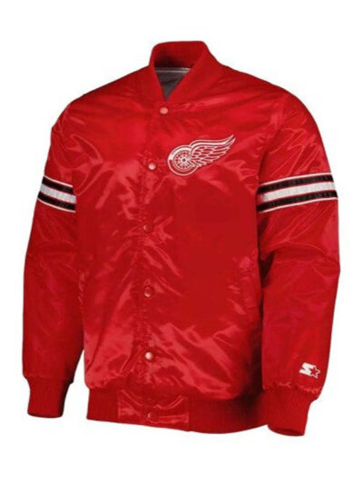 Detroit Red Wings Nicklas Lidstrom satin Varsity Jacket