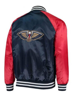 Pelicans Navy Blue And Red Satin Jacket