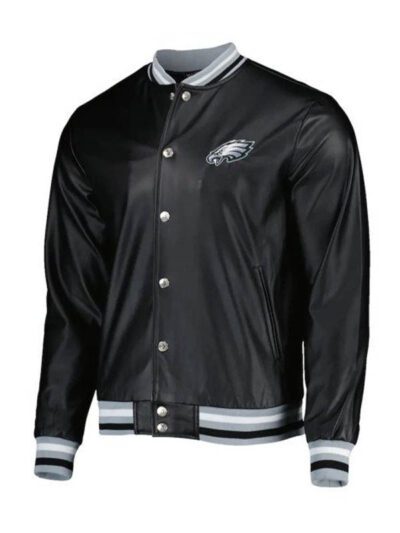 philadelphia-eagles-metallic-black-varsity-jacket