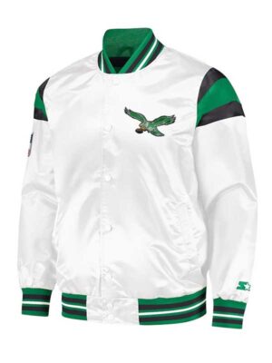 Philadelphia Eagles White Satin Jacket