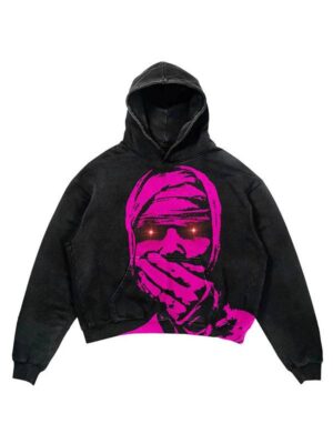 Unisex Mummy Print Black Pullover Hoodie