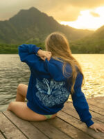 Pink Palm Puff Hawaii Hibiscus Oversized hoodie