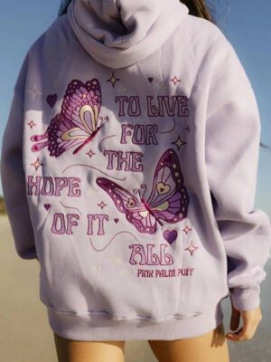 Pink Palm Puff To Live For The Hope Of It All Oversized Hoodie