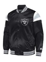 Las Vegas Raiders Black Satin Bomber Jacket