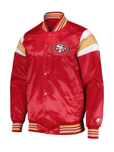 49ers Red Satin Varsity Jacket