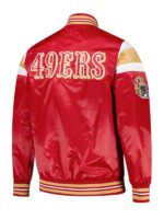 Red San Francisco 49ers Satin Bomber Jacket