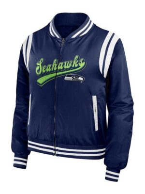 Seattle Seahawks Navy Satin Jacket