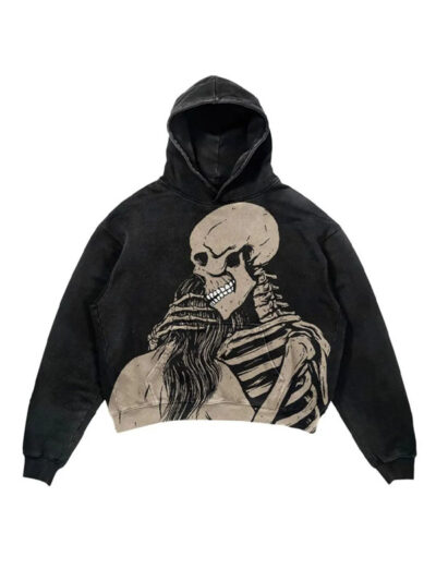 Unisex Gothic Style Skull Bones Pullover Hoodie