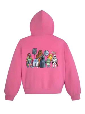 Star Wars Pink Fleece Zip Up Hoodie