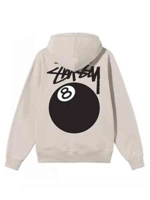 Stussy 8 Ball Beige Pullover Fleece Hoodie