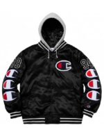 Supreme Champion Satin Hooded Varsity Jacket