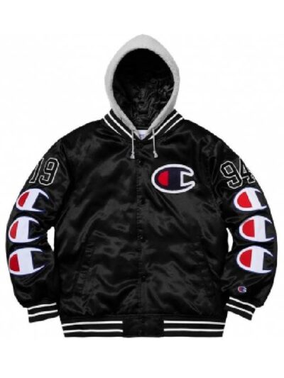 Supreme Champion Satin Hooded Varsity Jacket