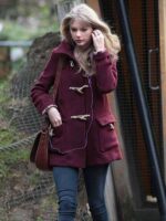 Taylor Swift Burgundy Wool Toggle Coat