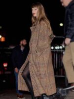 Taylor Swift Checked Brown Tweed Coat