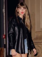 Taylor Swift Kansas City Chief Black Leather Jacket