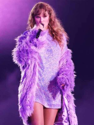 Taylor Swift Eras Tour Purple Fur Coat