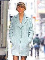 Taylor Swift New York City Blue Wool Coat