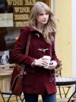 Taylor Swift NYC Burgundy Wool Duffle Coat