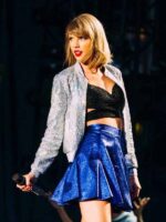 Taylor Swift Silver Sequin Bomber Jacket