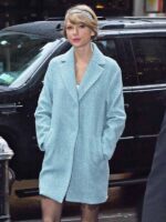 Taylor Swift Blue Mid-Length Wool Coat