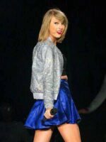 Taylor Swift Silver Sequin Bomber Jacket