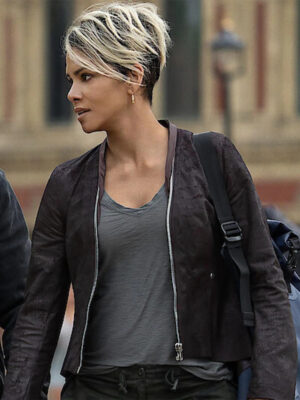 The Union 2024 Halle Berry Brown Leather Jacket