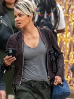 Reproduction-Halle Berry The Union 2024 Roxanne Hall Brown Leather Jacket