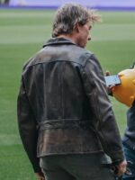 Tom Cruise Brown Leather Olympic Jacket