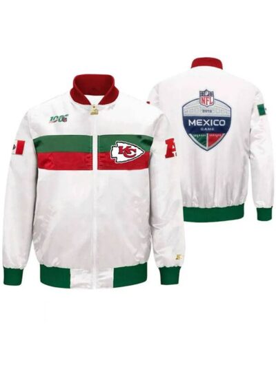 Unisex Kansas City Chiefs Mexico White Satin Jacket