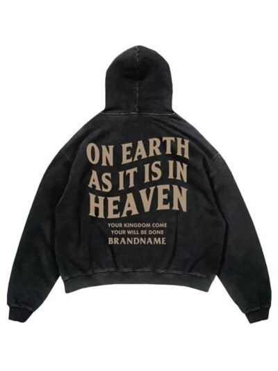 On Earth As It Is In Haven Black Pullover Fleece Hoodie