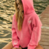 Unisex Pink Palm Puff Hawaii Hibiscus Hoodie