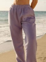 Unisex Pink Palm Puff Sweatpants