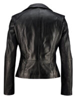 Women's Black Leather Motorcycle Jacket